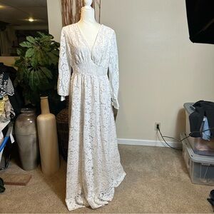 Baltic Born Off White Lace Long Sleeve Dress